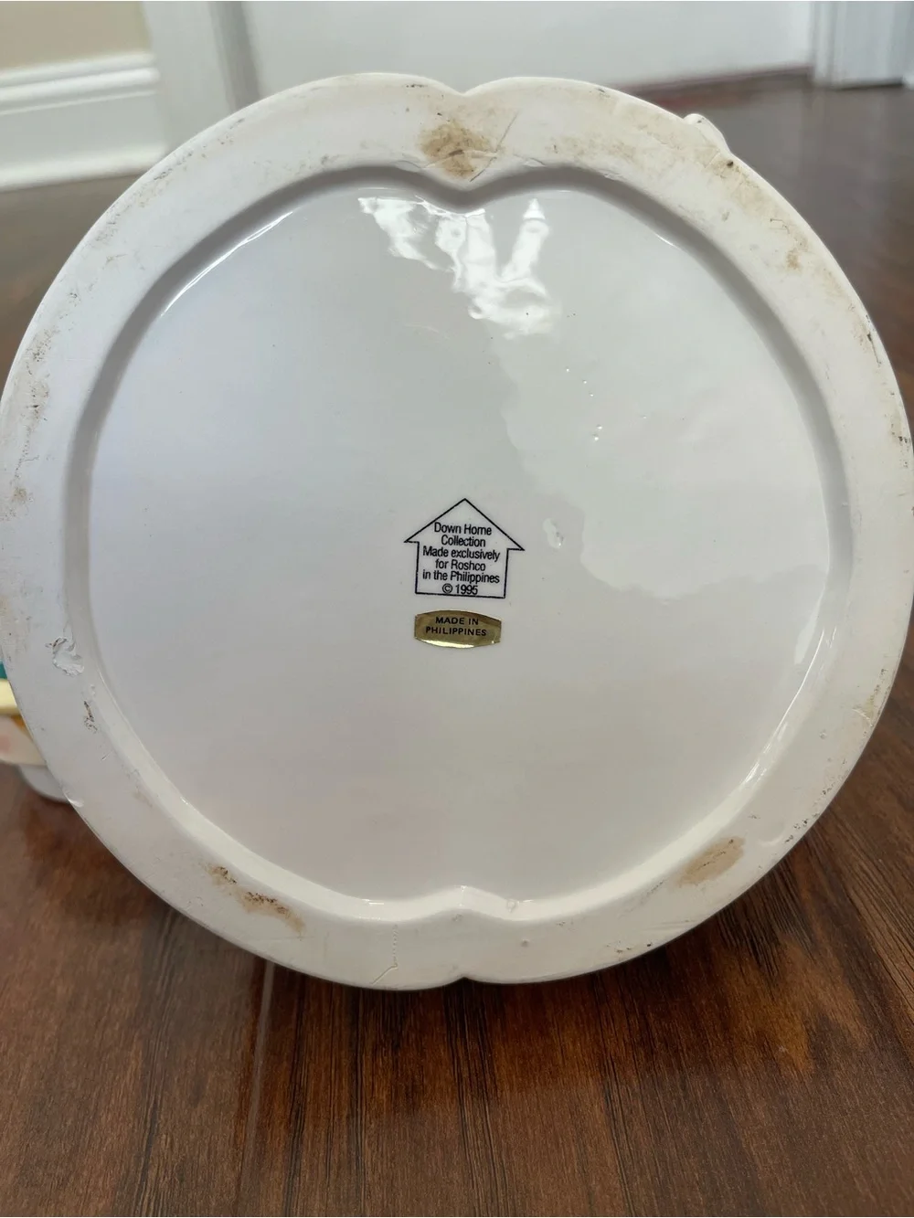 Roshco Down Home Collection Farmer Teapot 1995 Country Ceramic Kitchen Decor